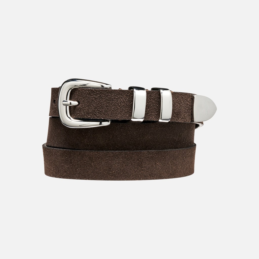 Leather belt BELT WOMAN Chocolate - image number 0 | GEOX