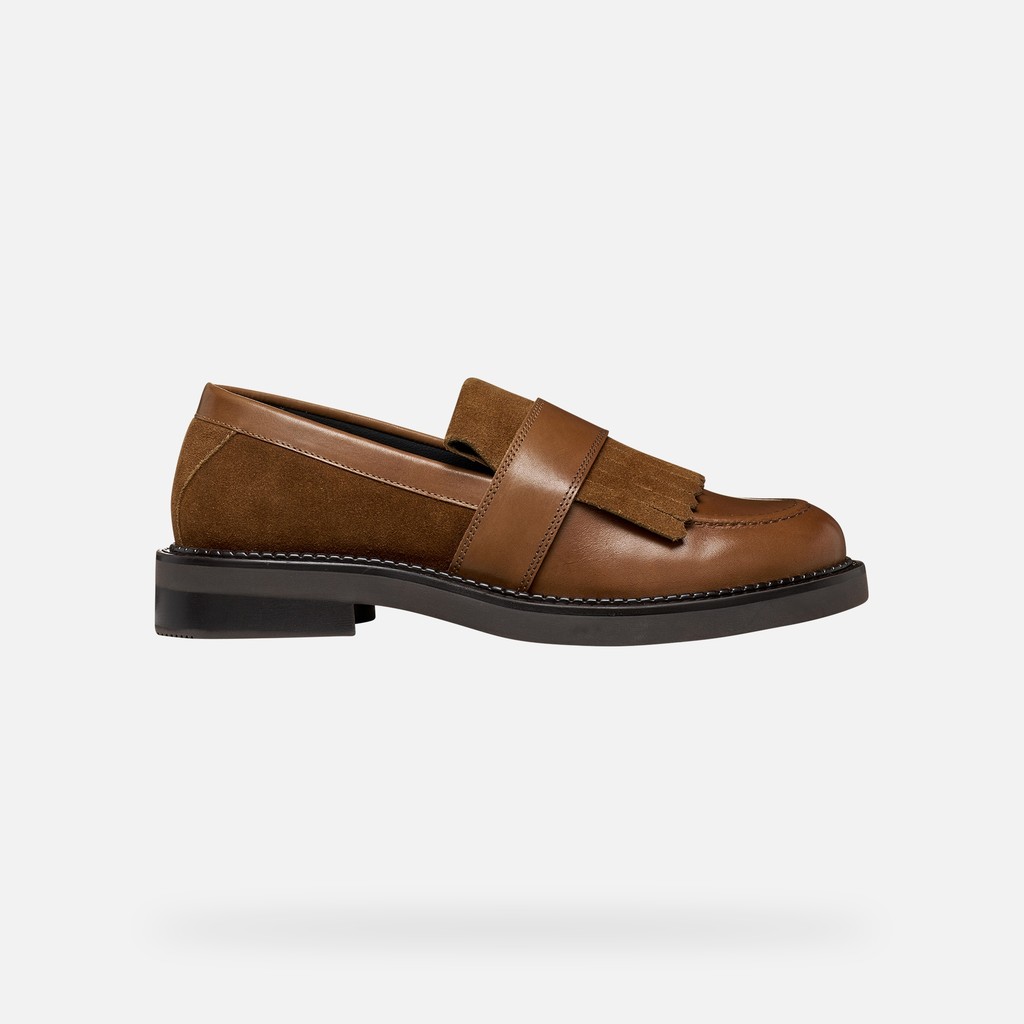 Suede loafers SERILDA WOMAN Nut - image number 1 | GEOX