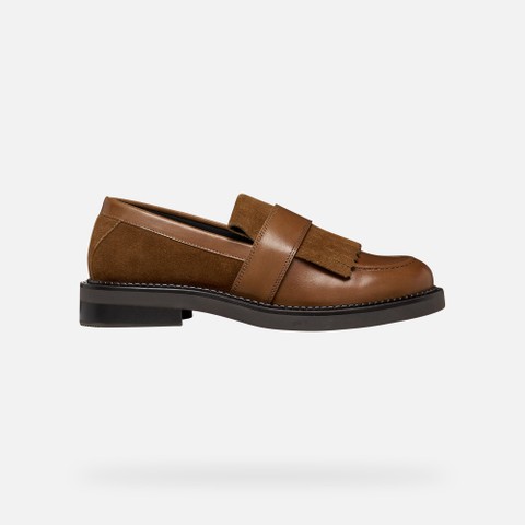 Suede loafers SERILDA WOMAN Nut - image number 1 | GEOX