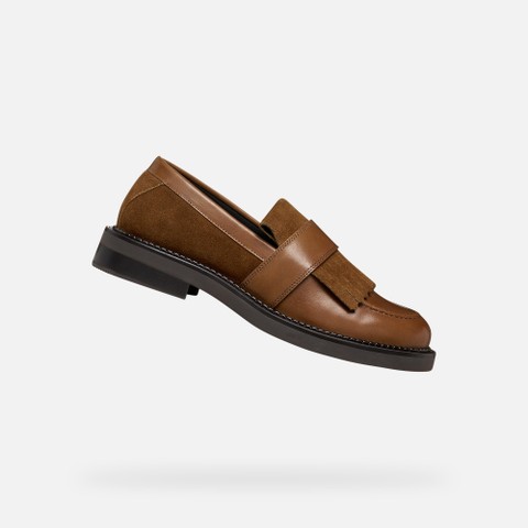 Suede loafers SERILDA WOMAN Nut - image number 0 | GEOX