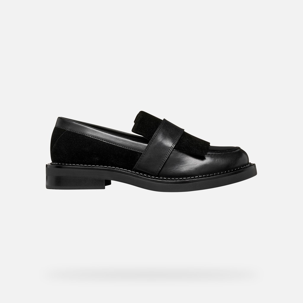 Suede loafers SERILDA WOMAN Black - image number 1 | GEOX