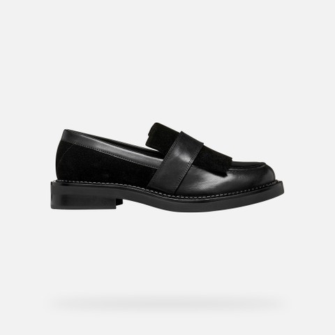Suede loafers SERILDA WOMAN Black - image number 1 | GEOX