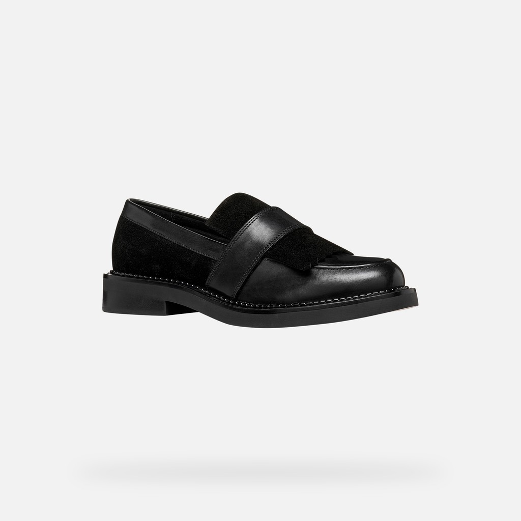 Suede loafers SERILDA WOMAN Black - image number 2 | GEOX