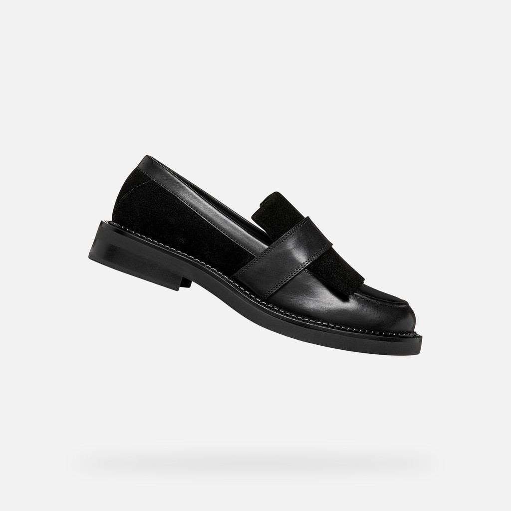 Suede loafers SERILDA WOMAN Black - image number 0 | GEOX