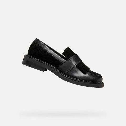 Suede loafers SERILDA WOMAN Black - image number 0 | GEOX