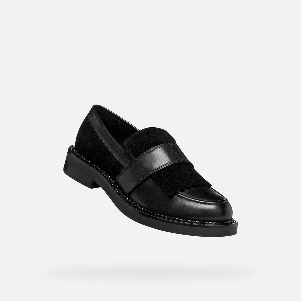 Suede loafers SERILDA WOMAN Black - image number 4 | GEOX