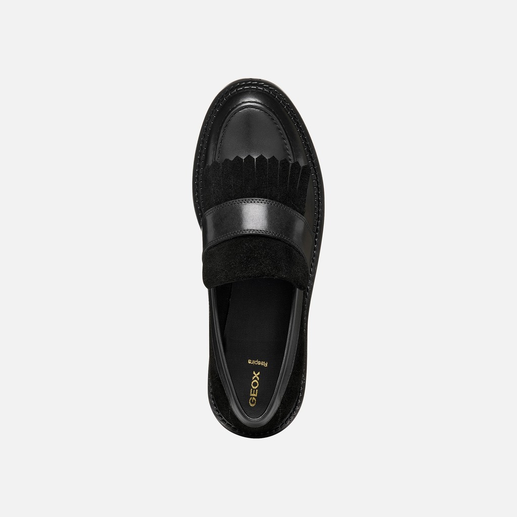 Suede loafers SERILDA WOMAN Black - image number 5 | GEOX