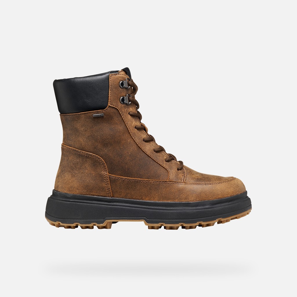 Bottines imperm&eacute;ables LAMIDIE + GRIP ABX FEMME Brun fonc&eacute; - image number 1 | GEOX