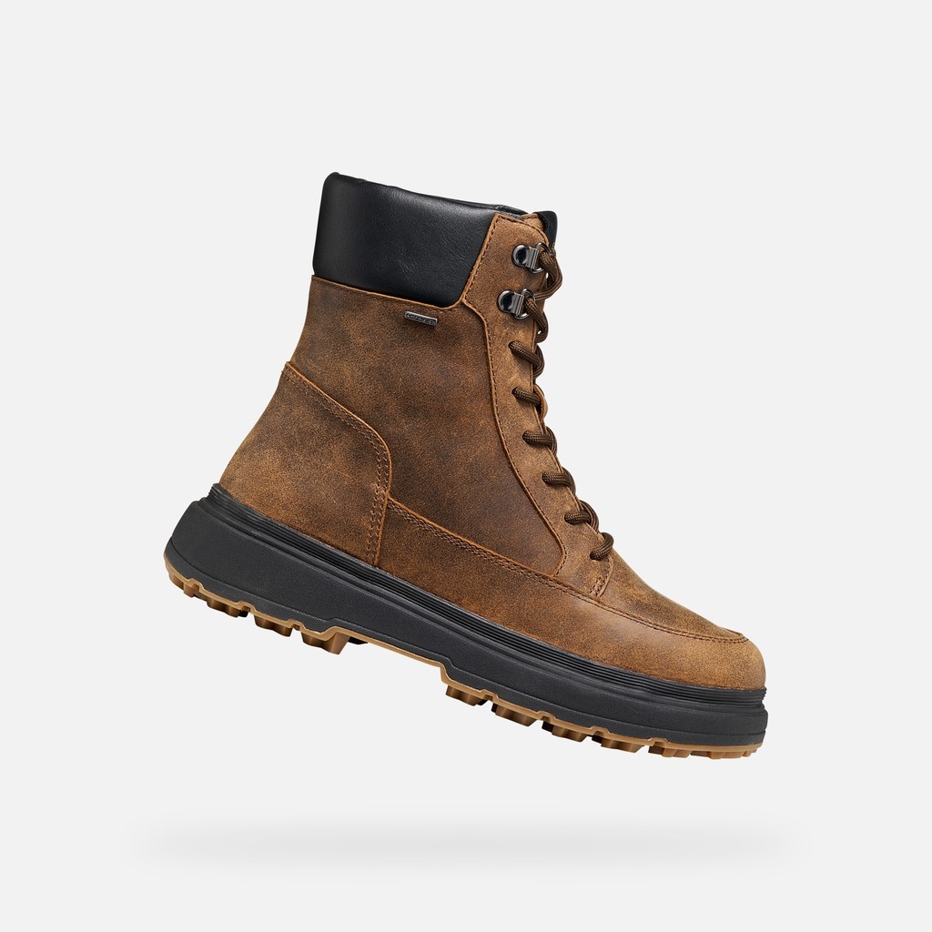 Bottines imperm&eacute;ables LAMIDIE + GRIP ABX FEMME Brun fonc&eacute; - image number 0 | GEOX