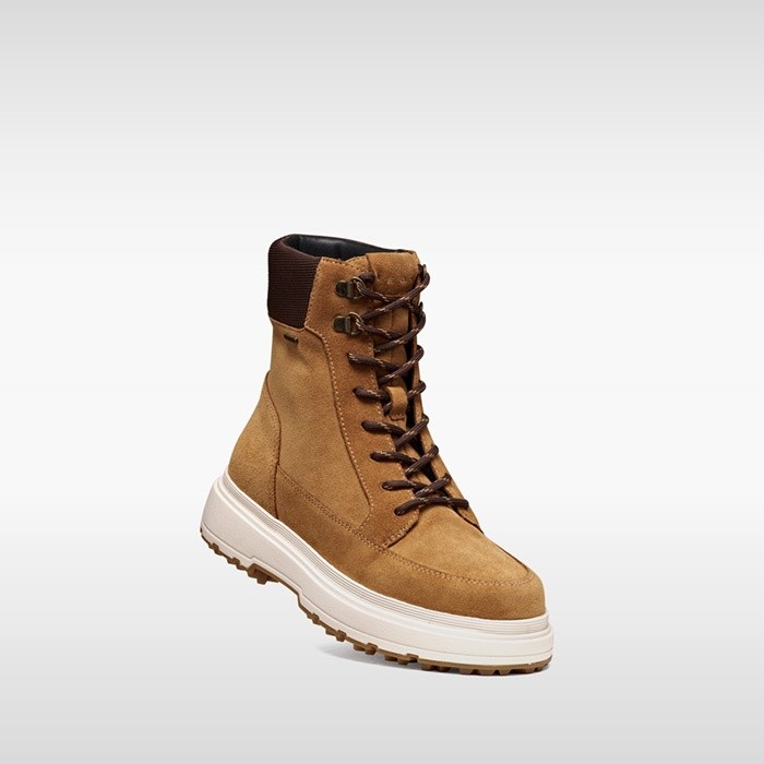 Waterproof ankle boots LAMIDIE + GRIP ABX WOMAN Whisky/Dark brown | GEOX