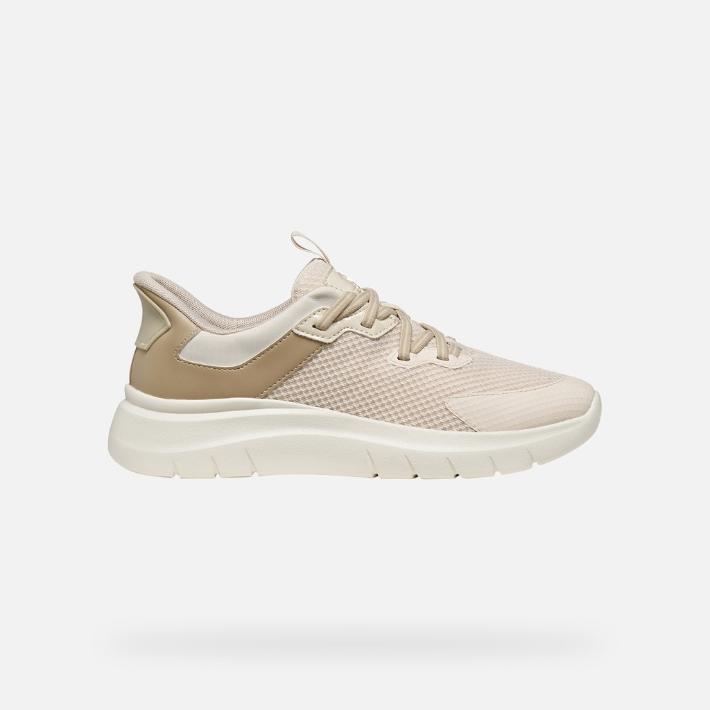 SNEAKERS PLUMMERY PLUS FEMME Beige/Blanc cass&eacute; - image number 1 | GEOX