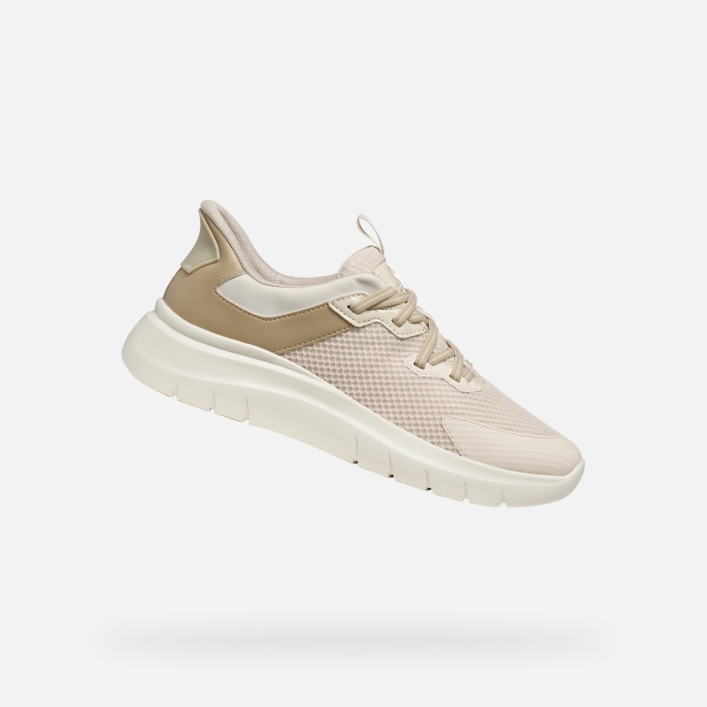 SNEAKERS PLUMMERY PLUS FEMME Beige/Blanc cass&eacute; - image number 0 | GEOX
