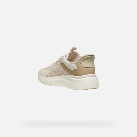 SNEAKERS PLUMMERY PLUS FEMME Beige/Blanc cass&eacute; - image number 3 | GEOX
