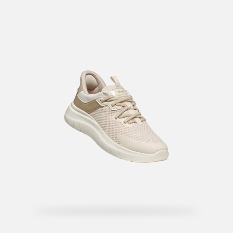 SNEAKERS PLUMMERY PLUS FEMME Beige/Blanc cass&eacute; - image number 4 | GEOX