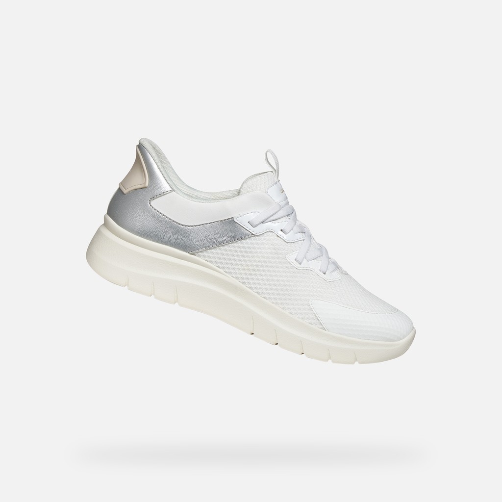 SNEAKERS PLUMMERY PLUS WOMAN White/Silver - image number 0 | GEOX