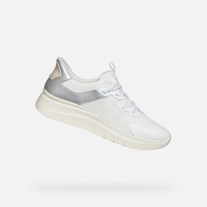 Sneakers PLUMMERY PLUS WOMAN White/Silver | GEOX