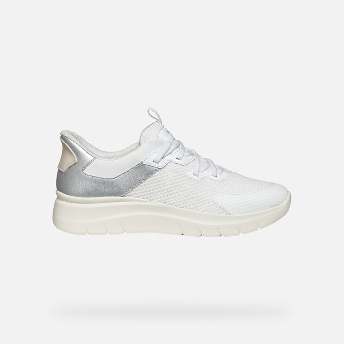 Sneakers PLUMMERY PLUS WOMAN White/Silver | GEOX