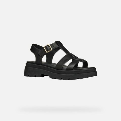 Platform sandals ADACTER S B WOMAN Black - image number 3 | GEOX