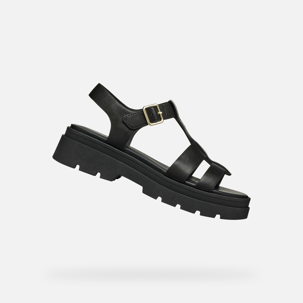 Platform sandals ADACTER S B WOMAN Black - image number 0 | GEOX
