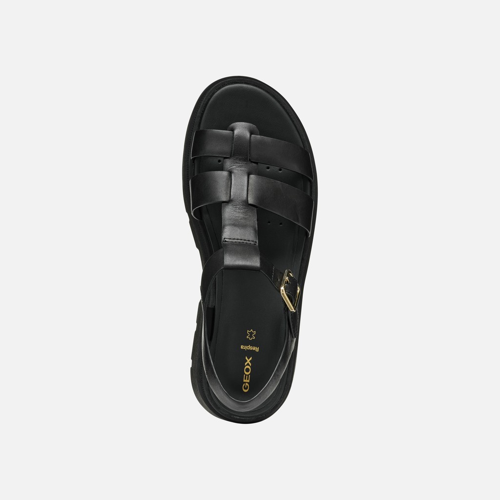 Platform sandals ADACTER S B WOMAN Black - image number 6 | GEOX