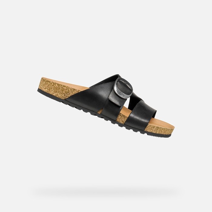 Sandali CLIMASANDAL CORK DONNA Nero/Beige | GEOX