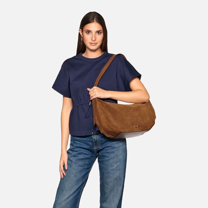 Shoulder bag PLUETTE BAG WOMAN Cognac | GEOX