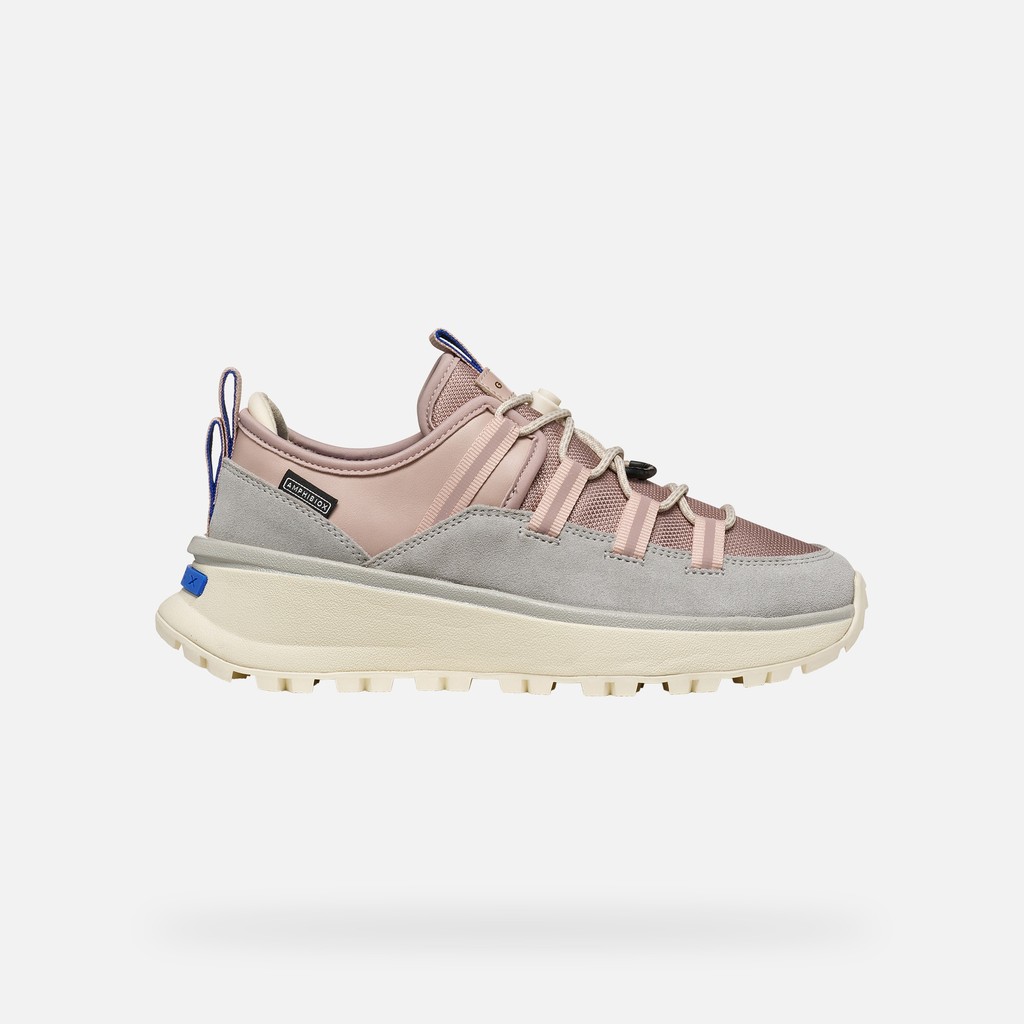 Sneakers imperm&eacute;ables GXRN-03 ABX FEMME Gris/Vieux rose - image number 2 | GEOX