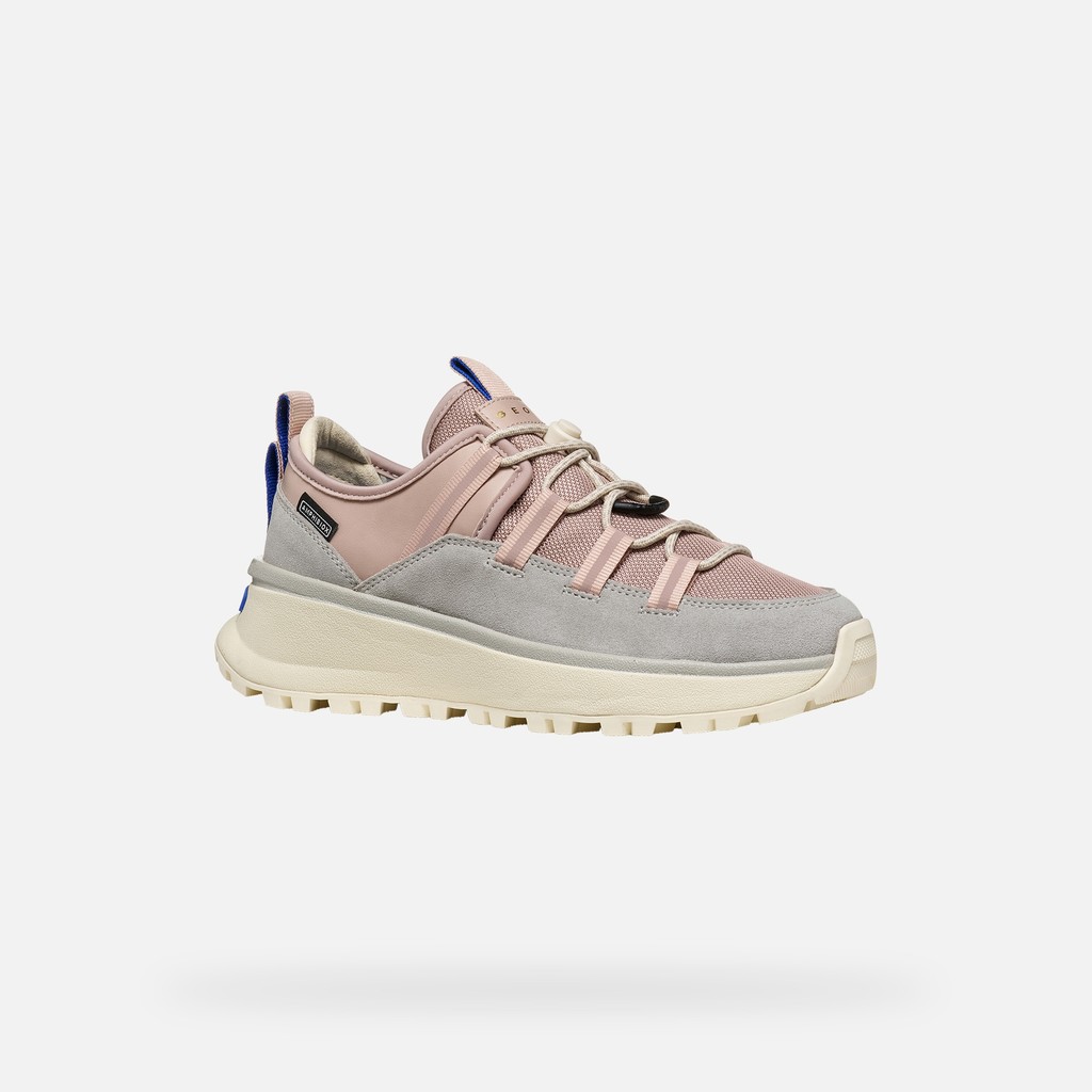 Sneakers imperm&eacute;ables GXRN-03 ABX FEMME Gris/Vieux rose - image number 3 | GEOX