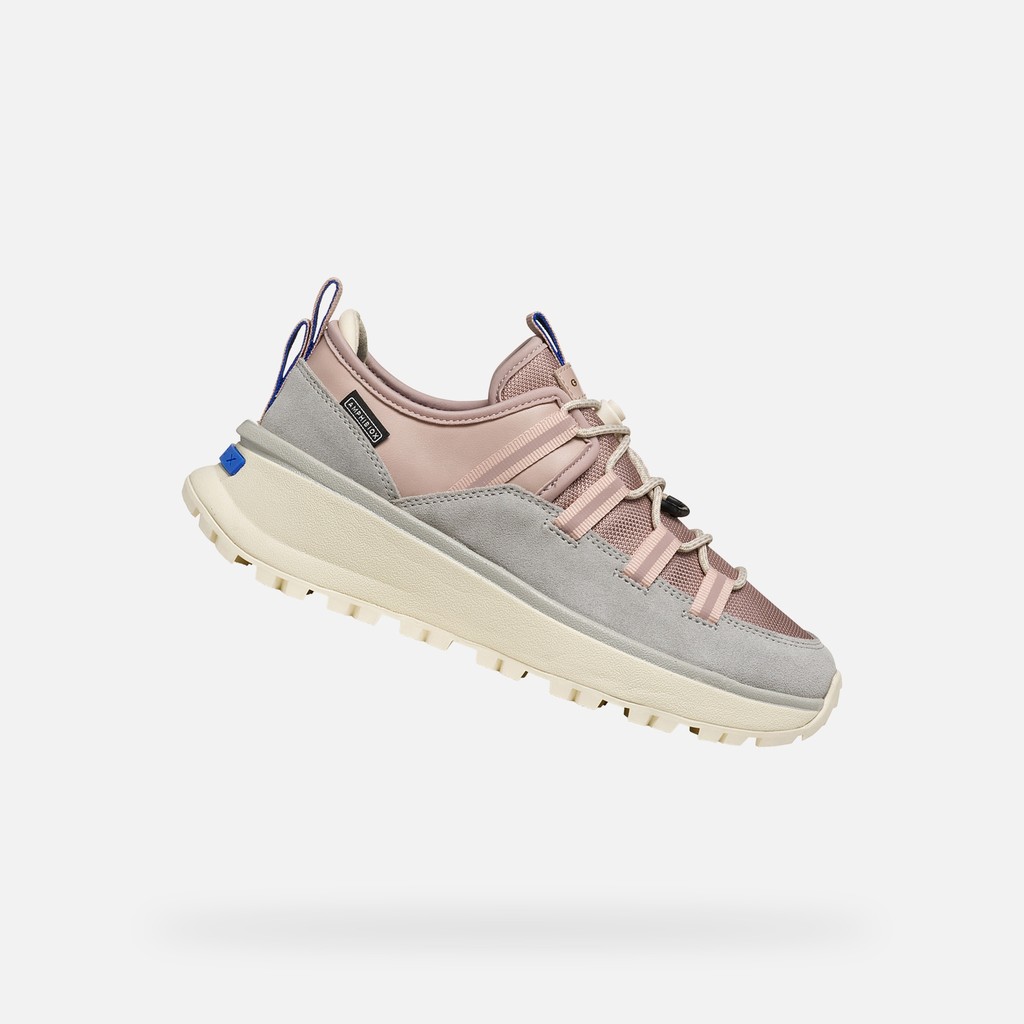 Sneakers imperm&eacute;ables GXRN-03 ABX FEMME Gris/Vieux rose - image number 0 | GEOX