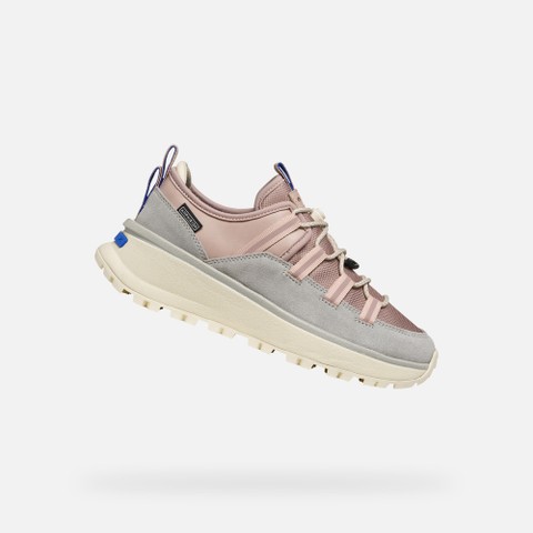 Sneakers imperm&eacute;ables GXRN-03 ABX FEMME Gris/Vieux rose | GEOX
