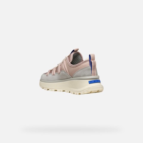 Sneakers imperm&eacute;ables GXRN-03 ABX FEMME Gris/Vieux rose - image number 4 | GEOX