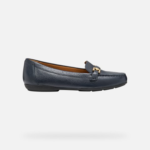 Leather loafers ANNYTAH MOC B WOMAN Navy - image number 1 | GEOX