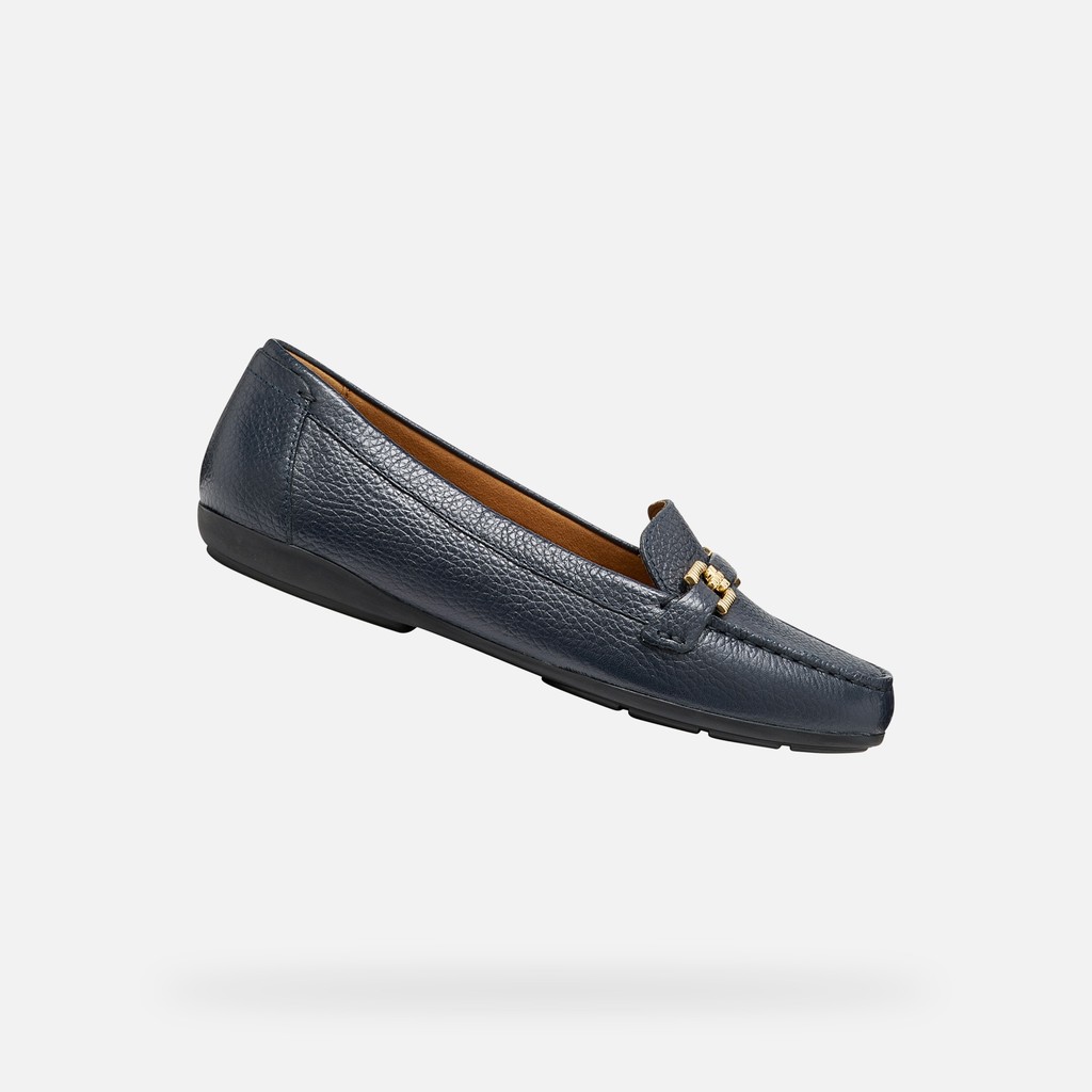 Leather loafers ANNYTAH MOC B WOMAN Navy - image number 0 | GEOX