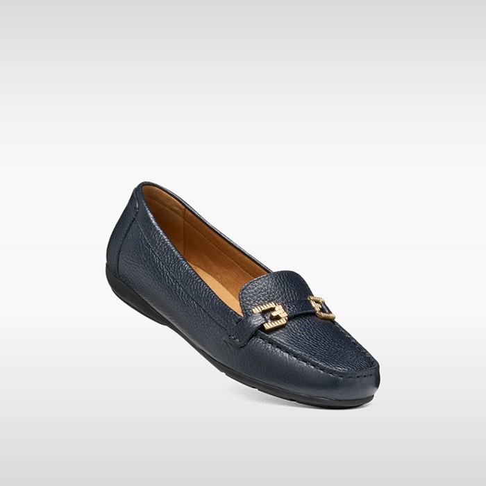 Mocassins en cuir ANNYTAH MOC B FEMME Bleu marine | GEOX