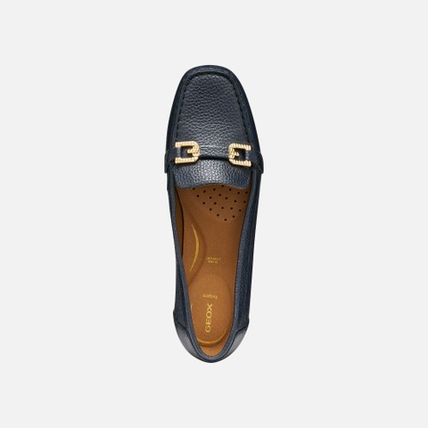 Leather loafers ANNYTAH MOC B WOMAN Navy - image number 5 | GEOX