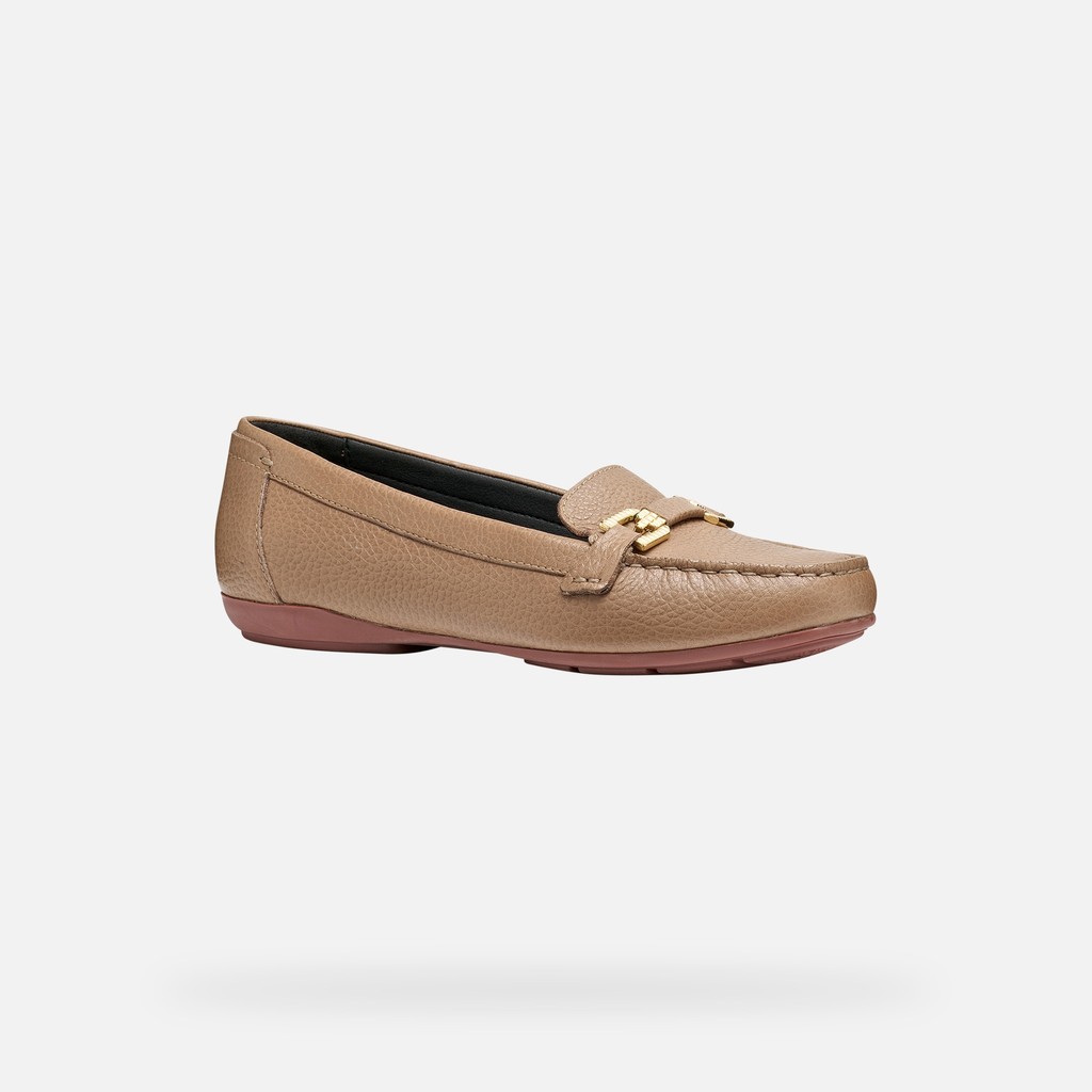 Leather loafers ANNYTAH MOC B WOMAN Light Brown - image number 2 | GEOX