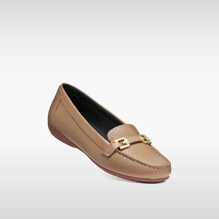 Leather loafers ANNYTAH MOC B WOMAN Light Brown | GEOX