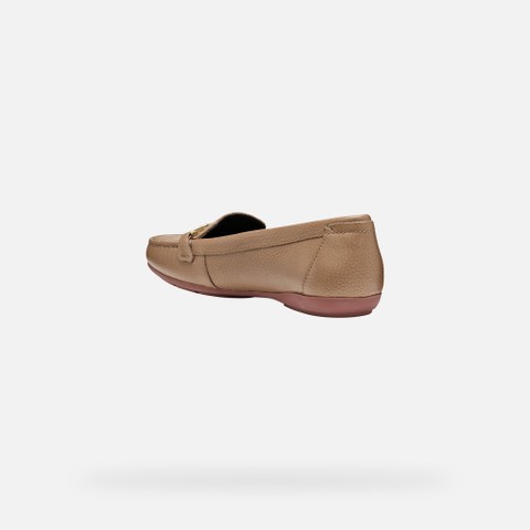 Leather loafers ANNYTAH MOC B WOMAN Light Brown - image number 3 | GEOX