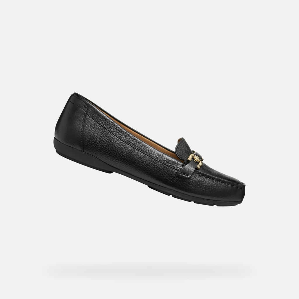 Mocassins en cuir ANNYTAH MOC B FEMME Noir - image number 0 | GEOX