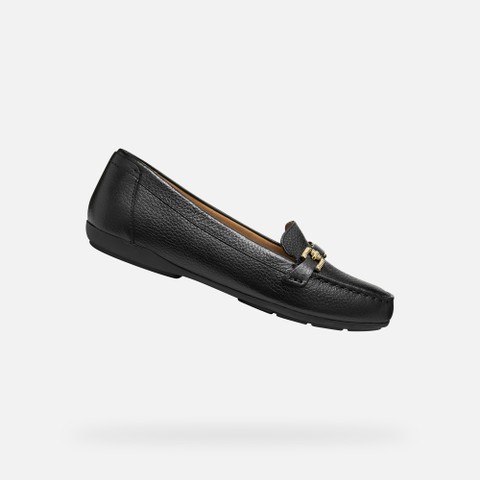 Mocassins en cuir ANNYTAH MOC B FEMME Noir | GEOX