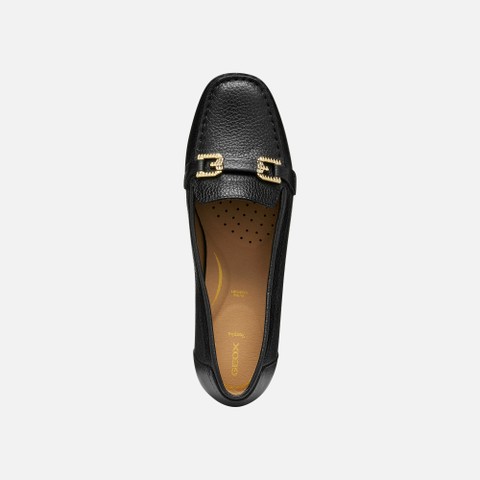 Mocassins en cuir ANNYTAH MOC B FEMME Noir - image number 5 | GEOX