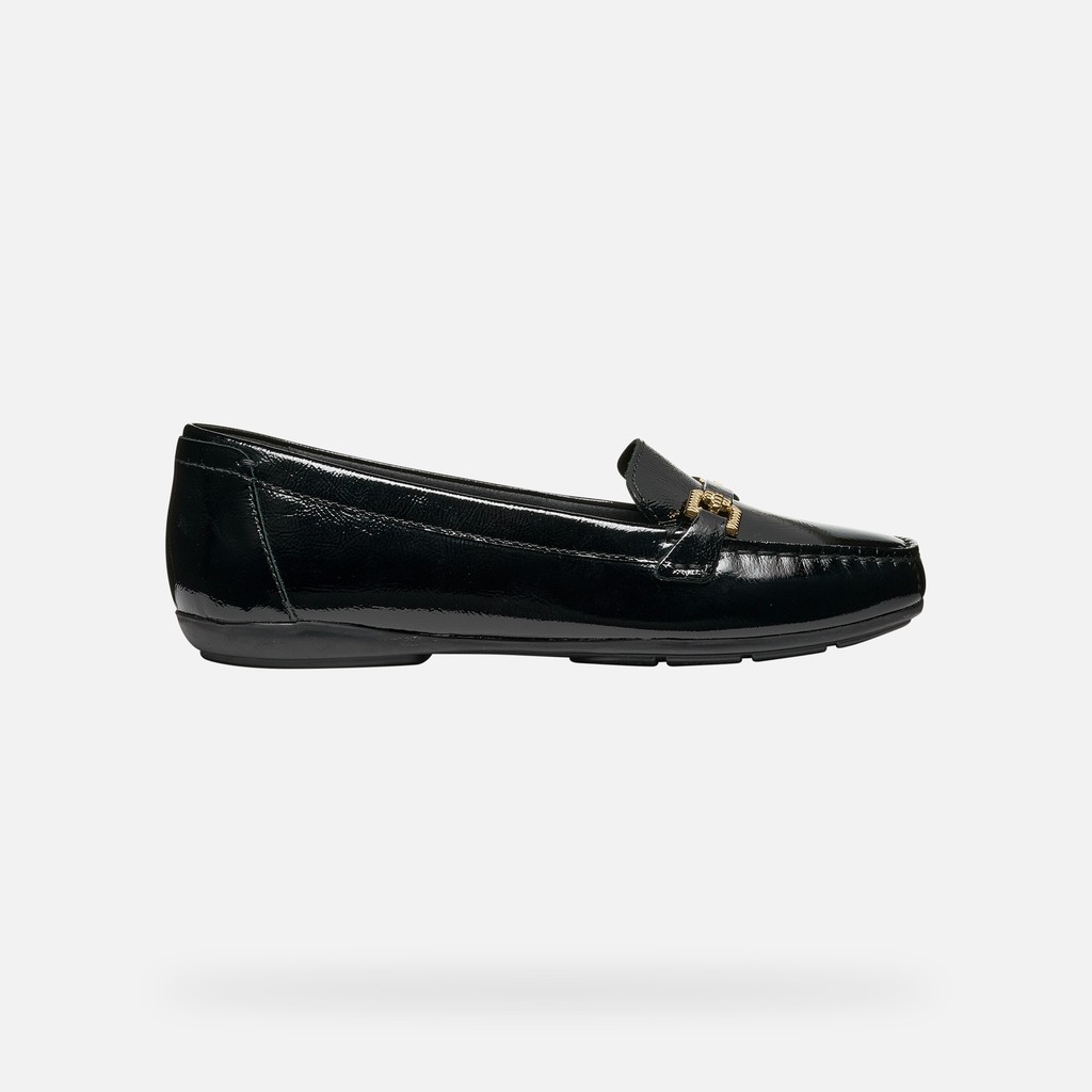 Leather loafers ANNYTAH MOC B WOMAN Black - image number 1 | GEOX