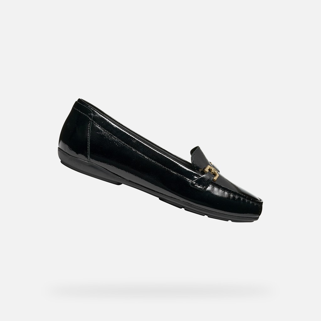 Leather loafers ANNYTAH MOC B WOMAN Black - image number 0 | GEOX