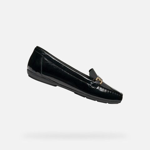 Leather loafers ANNYTAH MOC B WOMAN Black - image number 0 | GEOX