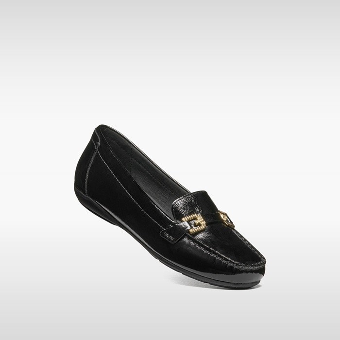 Leather loafers ANNYTAH MOC B WOMAN Black | GEOX