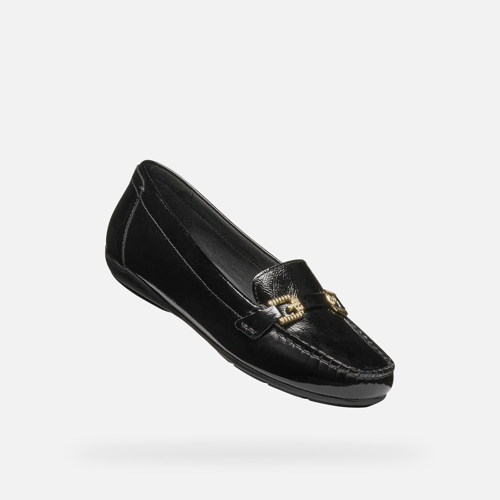 Leather loafers ANNYTAH MOC B WOMAN Black - image number 4 | GEOX
