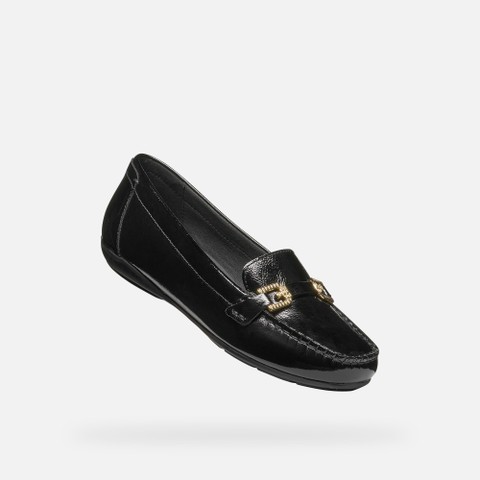 Leather loafers ANNYTAH MOC B WOMAN Black - image number 4 | GEOX