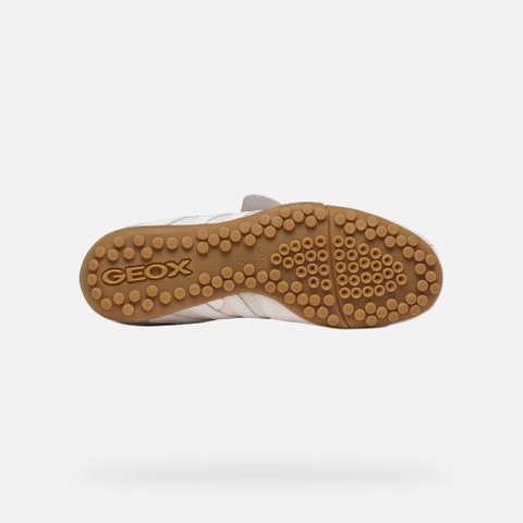Baskets basse Vintage SNAKE FEMME Blanc cass&eacute;/Beige clair - image number 6 | GEOX