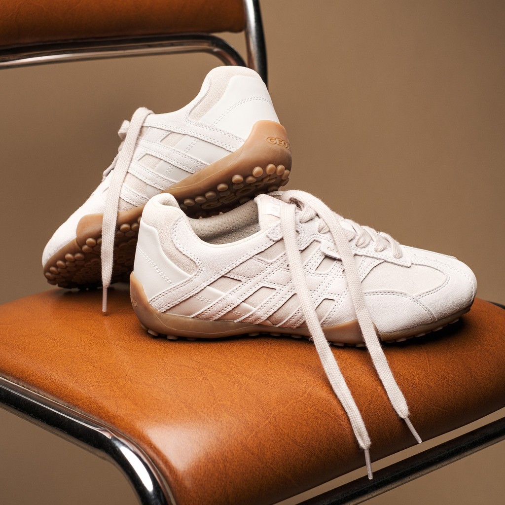 Sneakers basse vintage SNAKE DONNA Bianco latte/Beige chiaro - image number 12 | GEOX