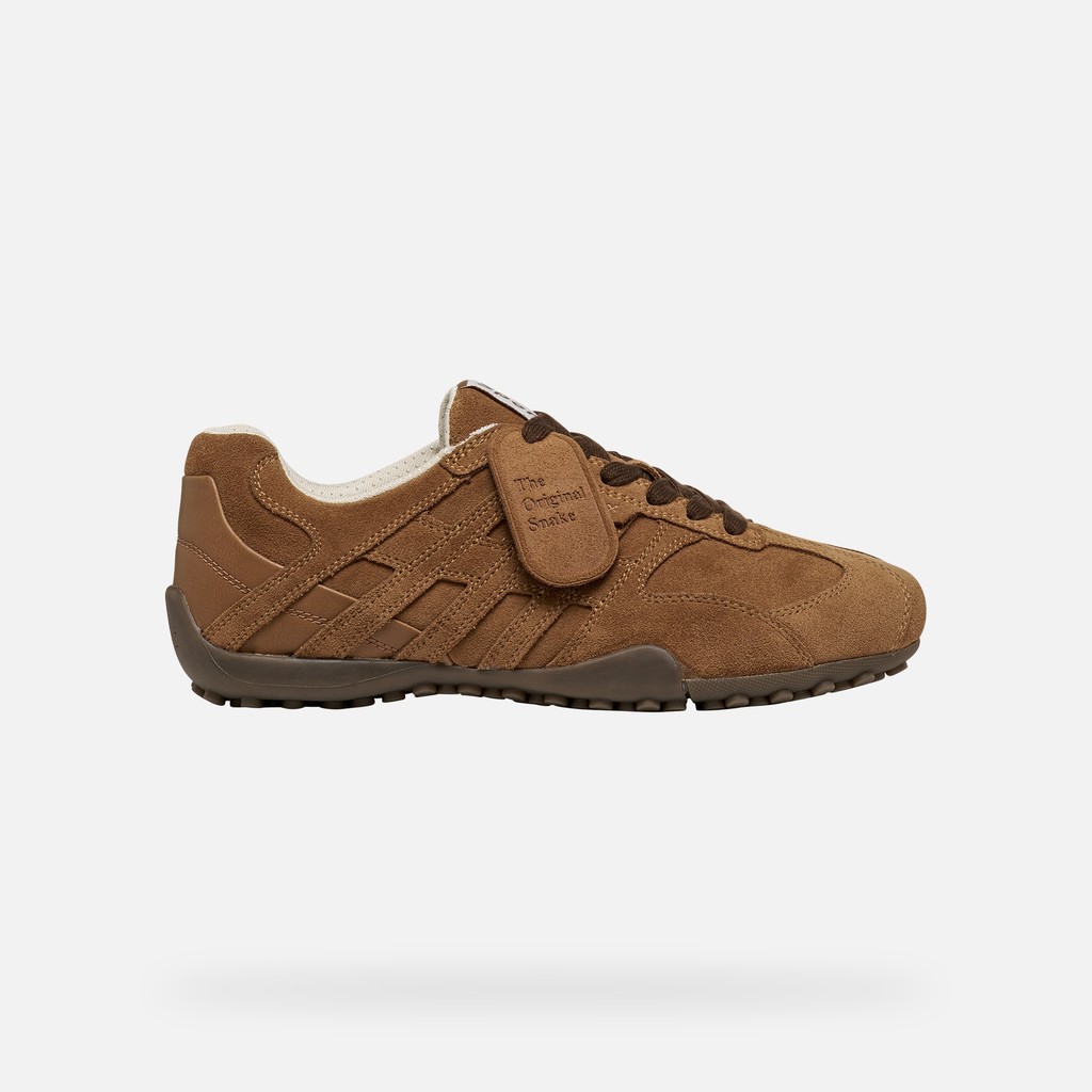 Sneakers basse vintage SNAKE DONNA Nocciola - image number 1 | GEOX